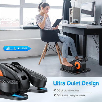 GUGTTR Under Desk Elliptical Machine Electric Seated Pedal Exerciser Fully Assembled Quiet Portable with Remote 12 Speeds 500 lb Capacity