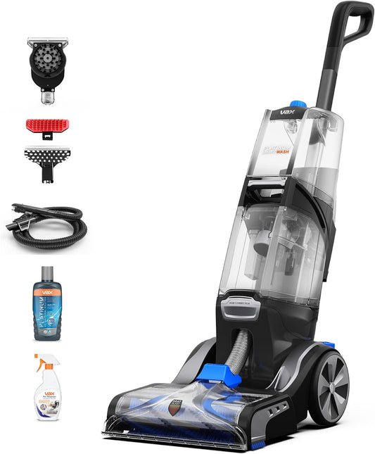 Vax Platinum SmartWash Upright Carpet & Upholstery Cleaner CDCW-SWXS Stain & Odour Removal 3.5 L 16.3 lb Charcoal/Blue