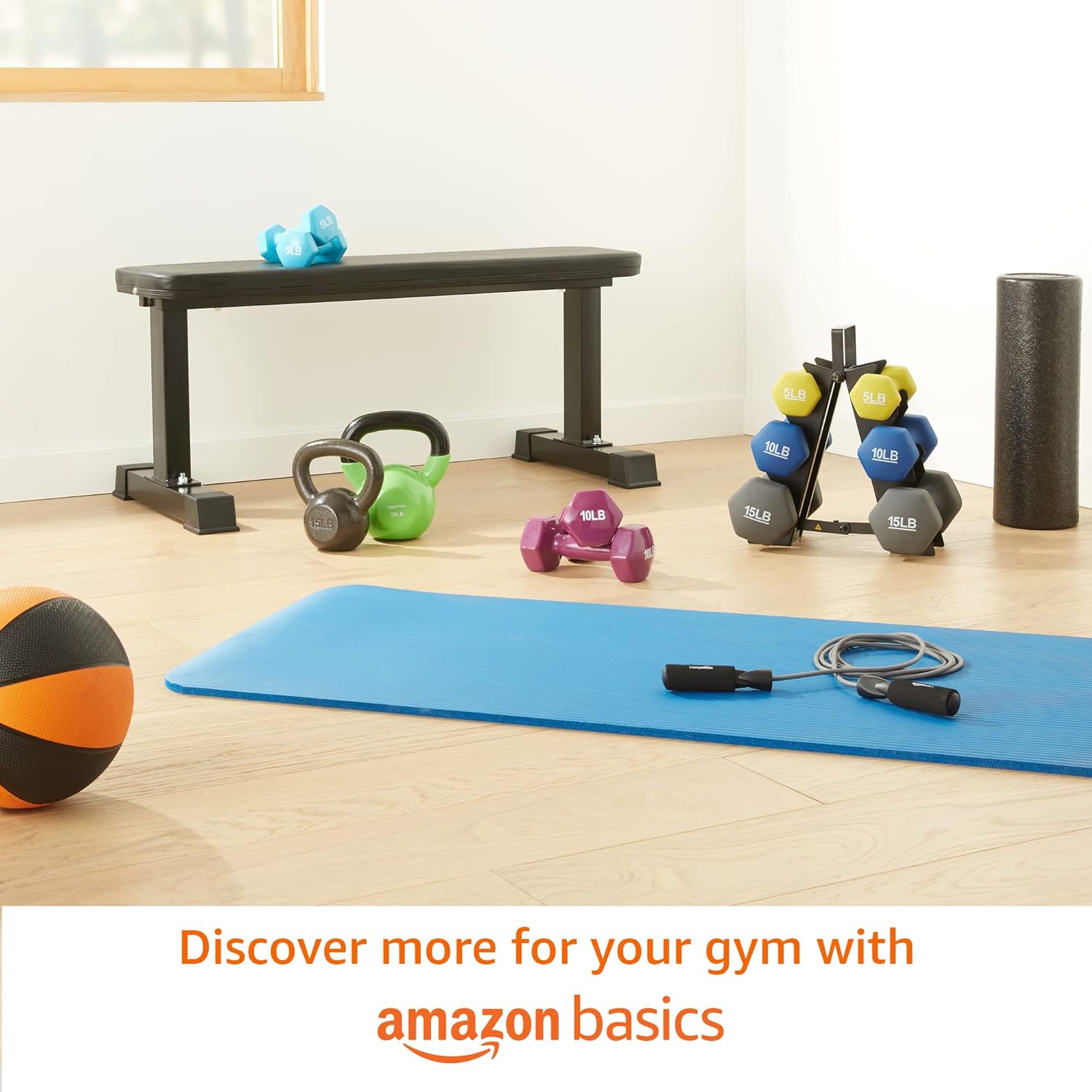 Amazon Basics Neoprene Dumbbell Pair 10 lb Navy Blue
