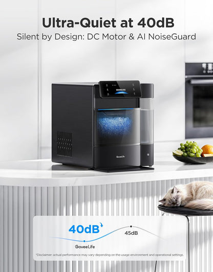 GoveeLife Smart Nugget Ice Maker Pro 60 lbs/Day 6-Minute Ice 40dB Ultra-Quiet App Control Self-Cleaning