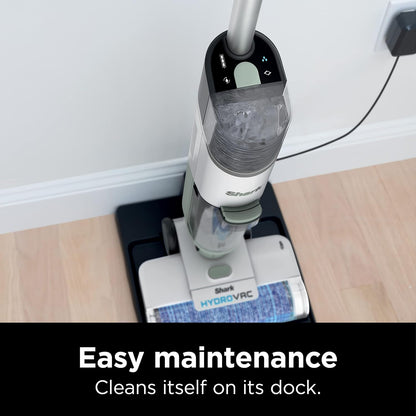 Shark HydroVac Cordless Pro XL 3-in-1 Vacuum Mop Self-Cleaning System 2 Brushrolls 2 Solutions Multi-Surface Hardwood Tile Area Rug Tea Green AW302