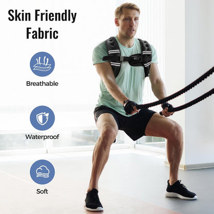 Zeerun Weighted Vest Reflective Stripe Adjustable Buckle Neoprene Rucking for Men Women Walking Running Strength Training