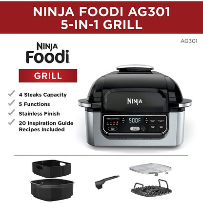 AG301 Foodi 5-in-1 Indoor Electric Grill with Air Fry