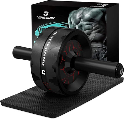 VINSGUIR Ab Roller Wheel Dual-Wide Core Strength Trainer with Knee Pad 440 lb Capacity