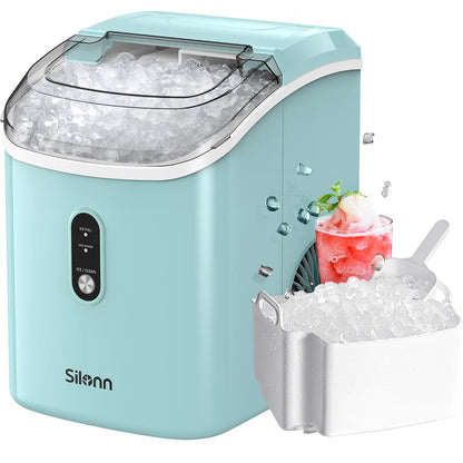 Silonn Nugget Ice Maker Countertop Chewable Pellet Ice Machine Self-Cleaning 36 lbs/Day Portable Black
