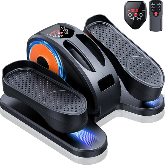 GUGTTR Under Desk Elliptical Machine Electric Seated Pedal Exerciser Fully Assembled Quiet Portable with Remote 12 Speeds 500 lb Capacity