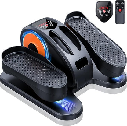 GUGTTR Under Desk Elliptical Machine Electric Seated Pedal Exerciser Fully Assembled Quiet Portable with Remote 12 Speeds 500 lb Capacity