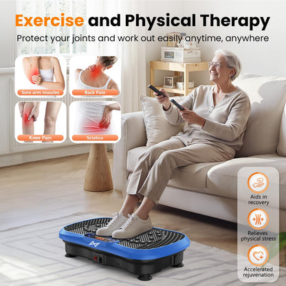 AXV Vibration Plate Exercise Machine 120 Speeds Remote Control Resistance Bands 400 lb Capacity