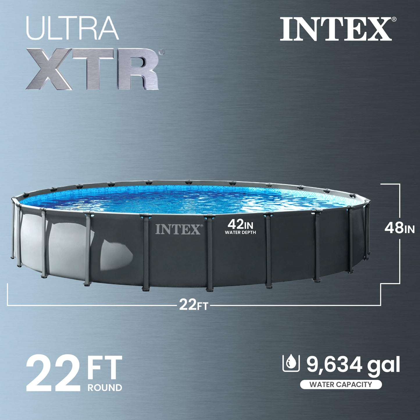 Ultra XTR 22 ft x 48 in Above Ground Pool Set, Round Swimming Pool