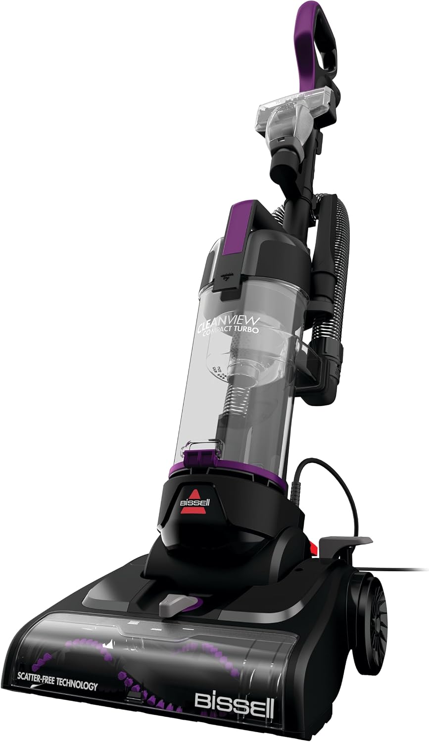 Bissell CleanView Compact Turbo Upright Vacuum Quick Release Wand Scatterfree Technology 1 L Dirt Tank 10.9 lb 3437F