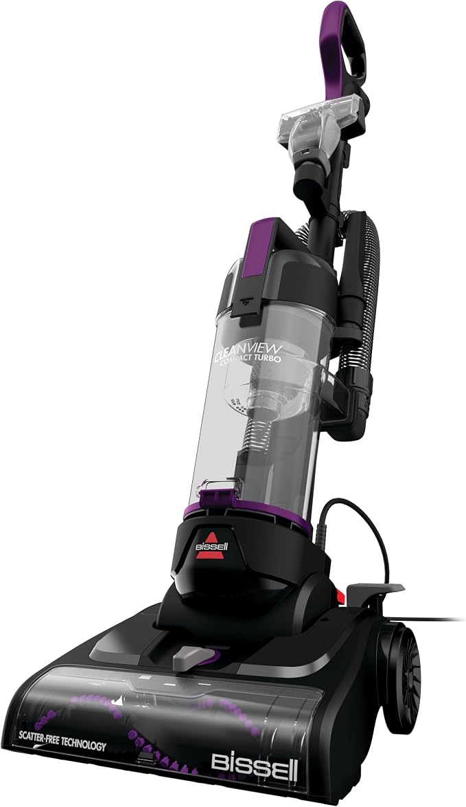 Bissell CleanView Compact Turbo Upright Vacuum Quick Release Wand Scatterfree Technology 1 L Dirt Tank 10.9 lb 3437F