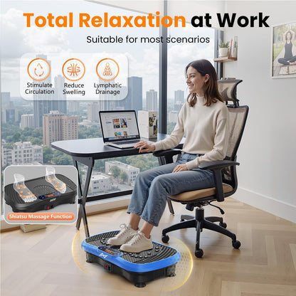 AXV Vibration Plate Exercise Machine 120 Speeds Remote Control Resistance Bands 400 lb Capacity
