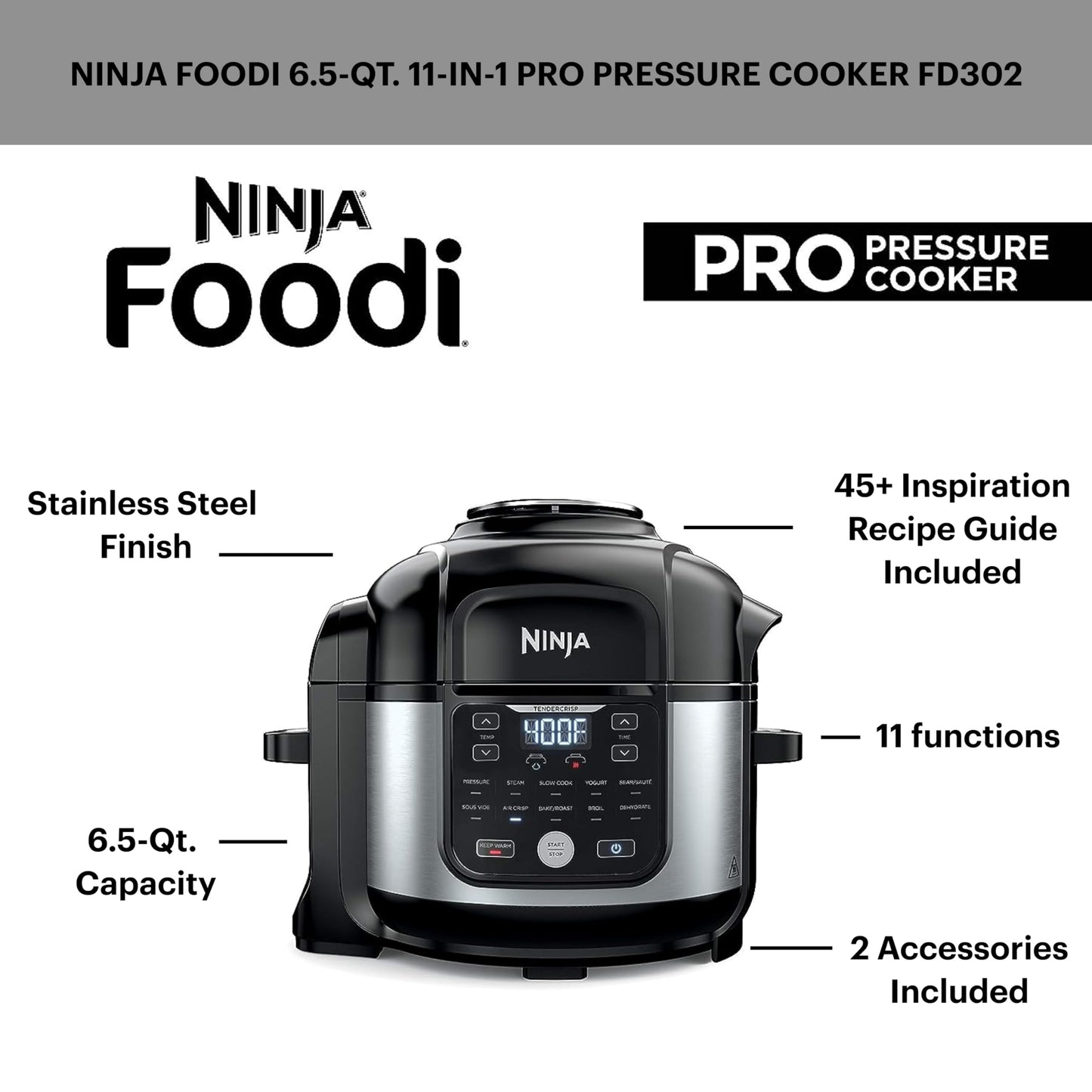 FD302 Foodi 11-in-1 Pro 6.5 qt