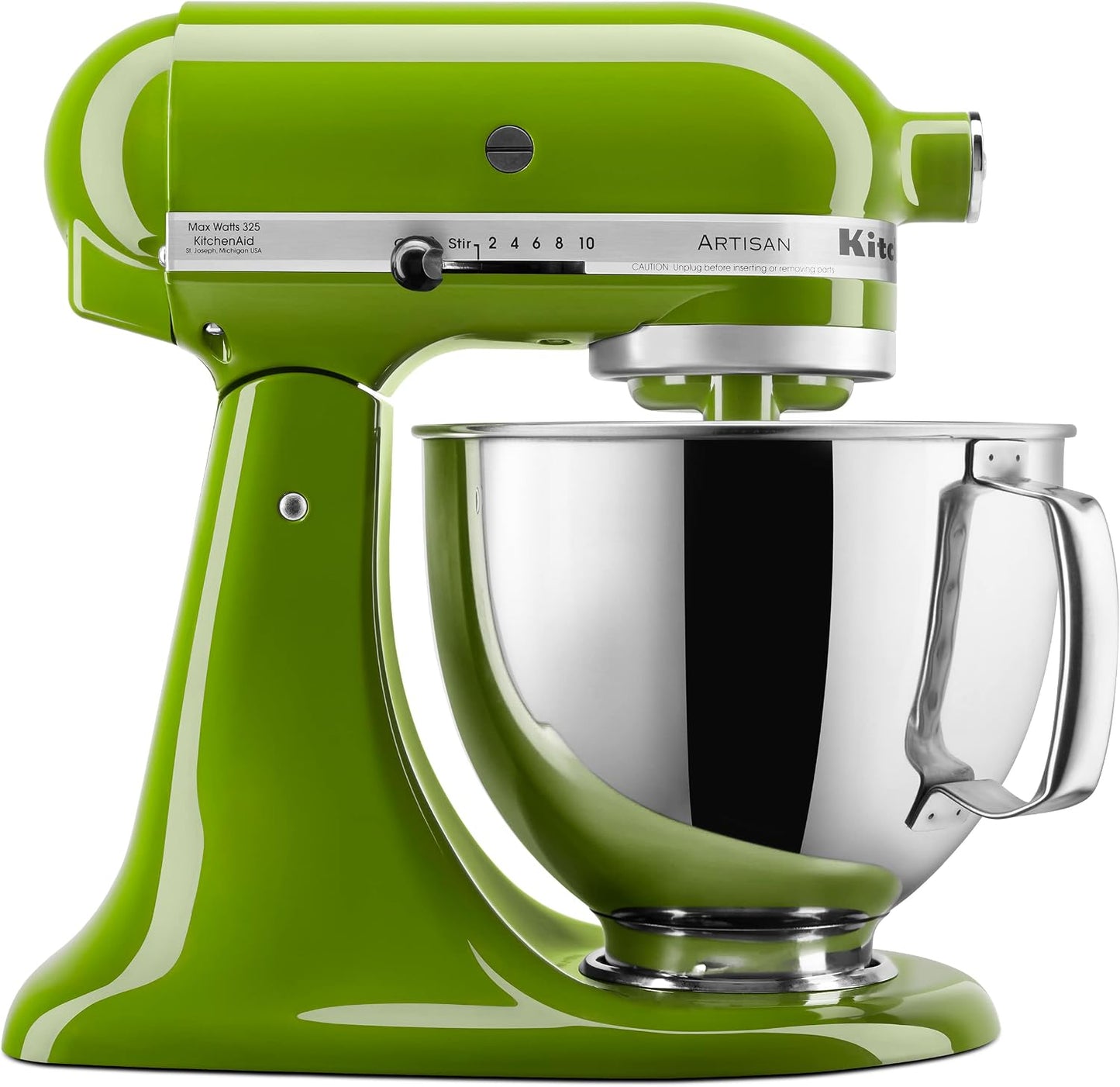 KitchenAid Artisan 5 Qt Tilt-Head Stand Mixer 325W 10-Speed with Flat Beater Dough Hook Wire Whip Pouring Shield 23 lb KSM150PS