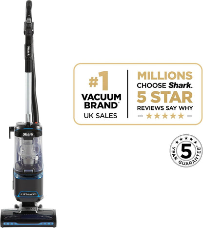 Shark NV602UK Lift-Away Upright Vacuum Anti-Allergen LED Headlights 1.1 L 8m Cord 750W 11.5 lb Blue/Black