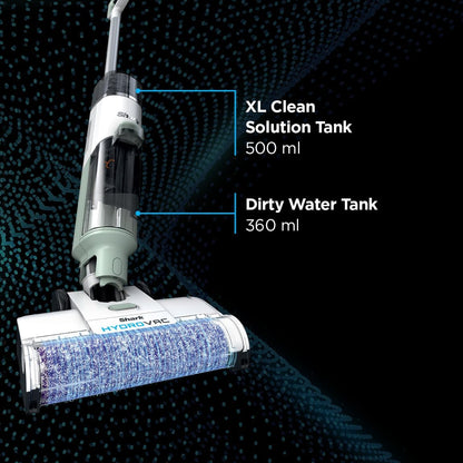 Shark HydroVac Cordless Pro XL 3-in-1 Vacuum Mop Self-Cleaning System 2 Brushrolls 2 Solutions Multi-Surface Hardwood Tile Area Rug Tea Green AW302