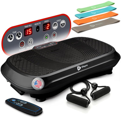 LifePro Waver Vibration Plate Exercise Machine 99 Speeds 10 Presets Resistance Bands Non-Slip 330 lb Capacity