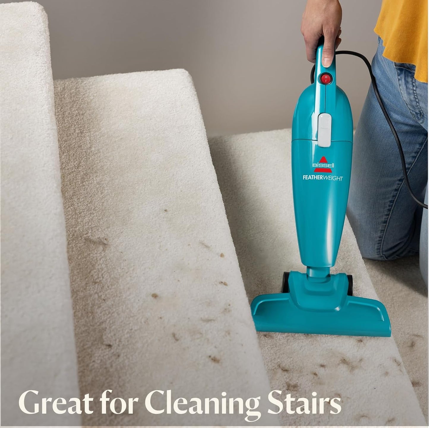 Bissell Featherweight Stick Lightweight Bagless Vacuum and Electric Broom with Crevice Tool 0.67 L Dirt Cup 15 ft Cord 2.6 lb 2033