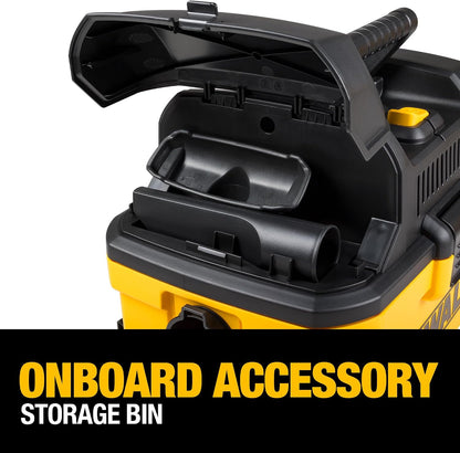 DEWALT DXV04T 4 Gallon 5 Peak HP Portable Corded Wet/Dry Shop Vacuum Yellow