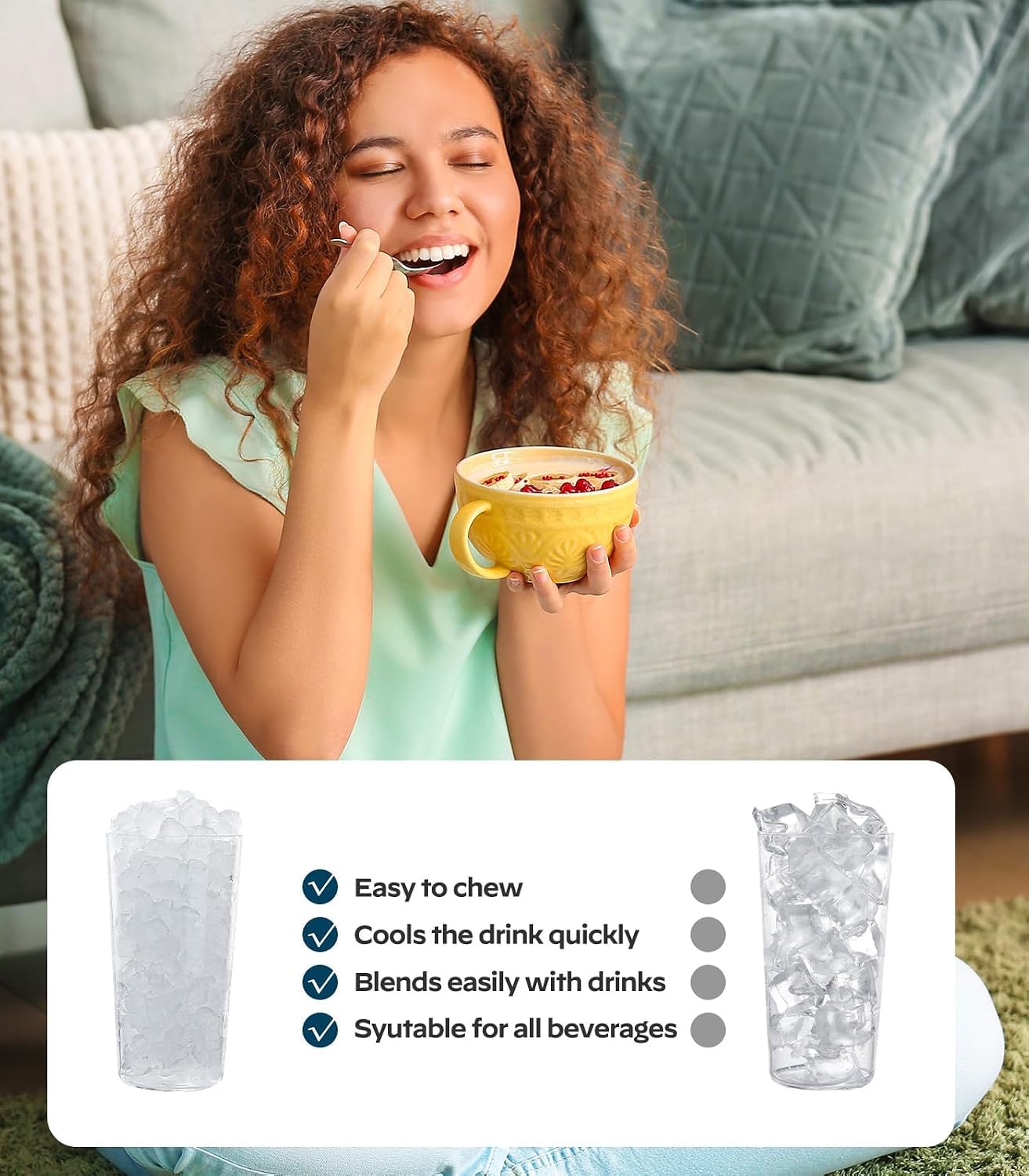 Silonn Nugget Ice Maker Countertop Chewable Pellet Ice Machine Self-Cleaning 36 lbs/Day Portable