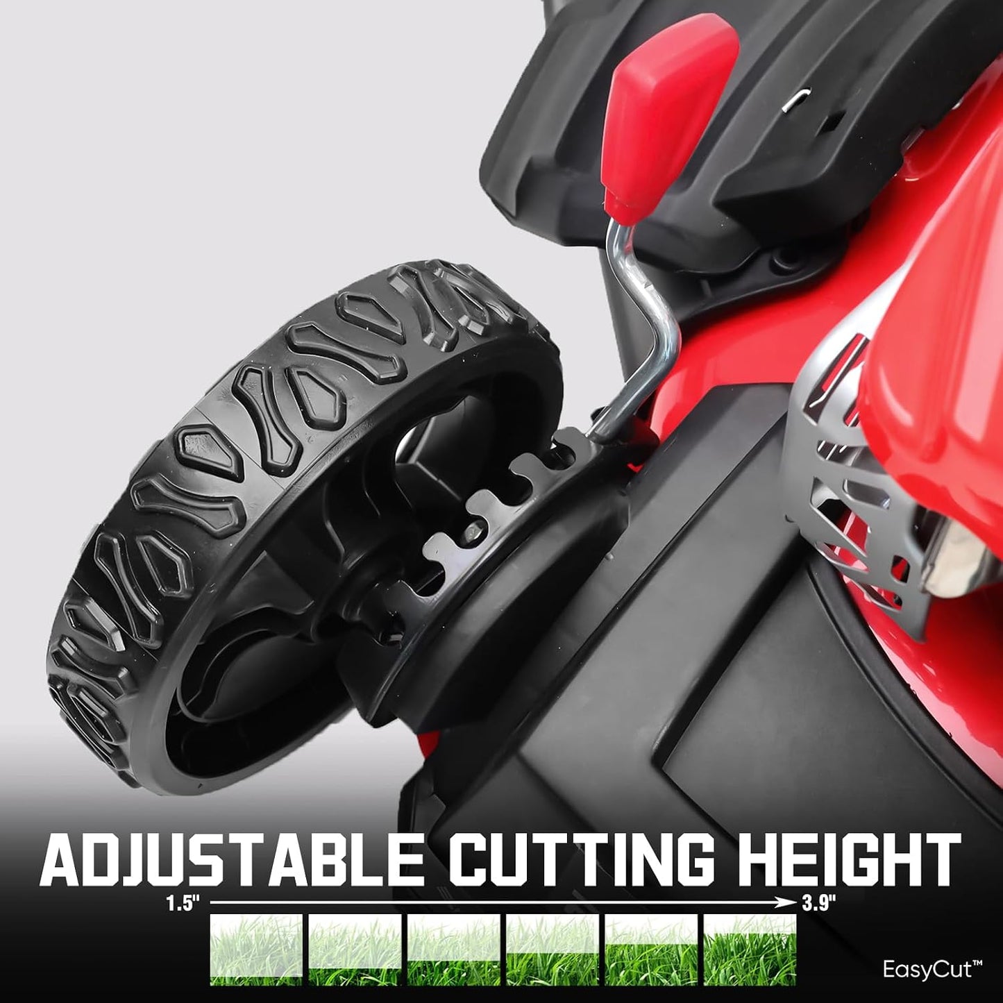 PowerSmart EasyCut 18-Inch 144cc Gas Push Lawn Mower 4-Cycle OHV Engine 3-in-1 Mulching Bagging Side Discharge Steel Deck 6-Position Height Adjustment Red DB8618P
