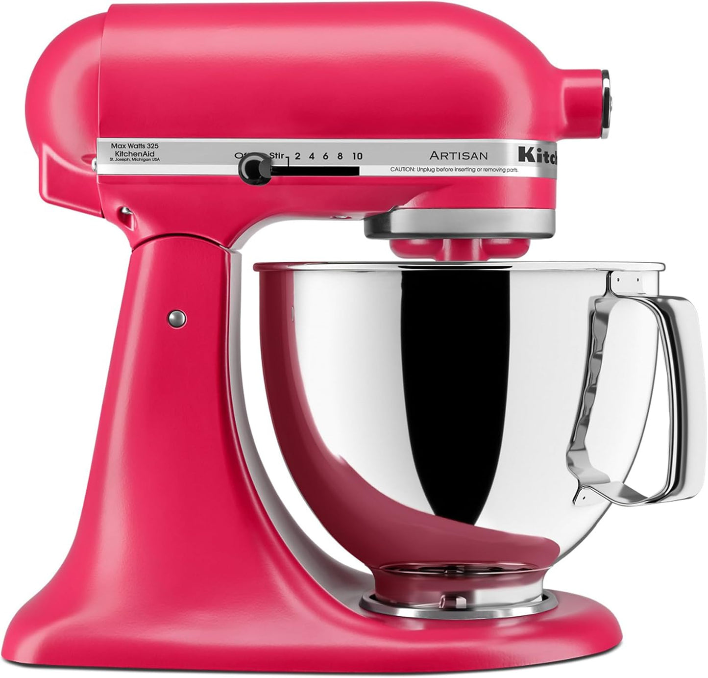 KitchenAid Artisan 5 Qt Tilt-Head Stand Mixer 325W 10-Speed with Flat Beater Dough Hook Wire Whip Pouring Shield 23 lb KSM150PS