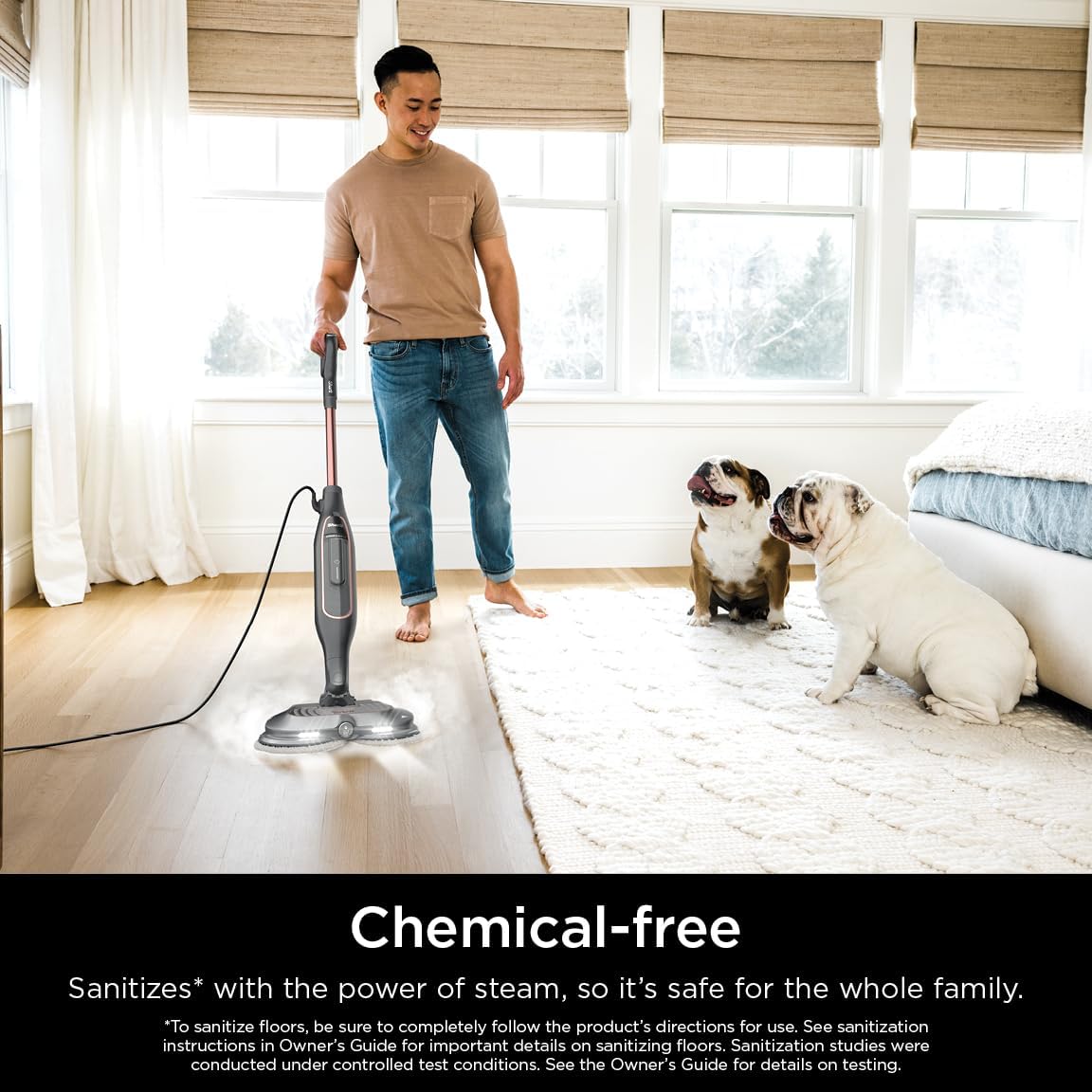 Shark S7201 Steam & Scrub with Steam Blaster Technology All-in-One Hard Floor Steam Mop 3 Steam Modes LED Headlights Black