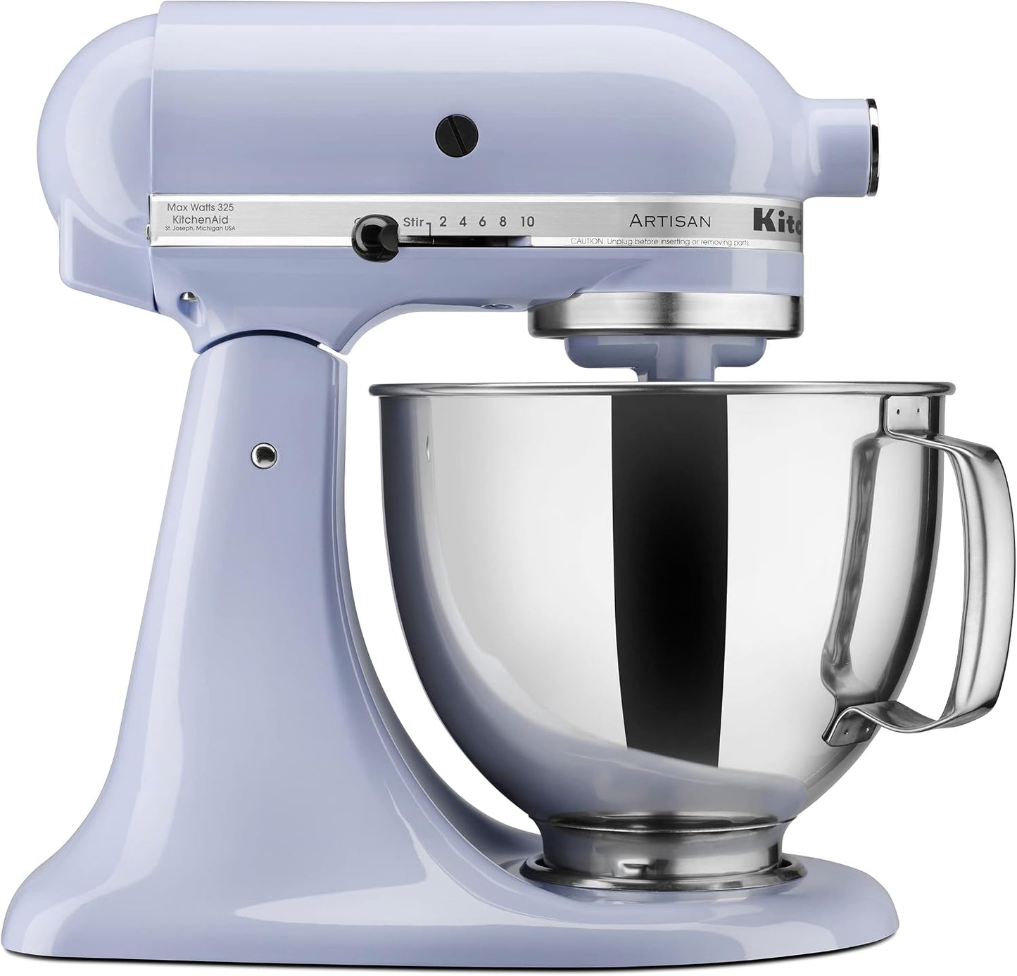 KitchenAid Artisan 5 Qt Tilt-Head Stand Mixer 325W 10-Speed with Flat Beater Dough Hook Wire Whip Pouring Shield 23 lb KSM150PS