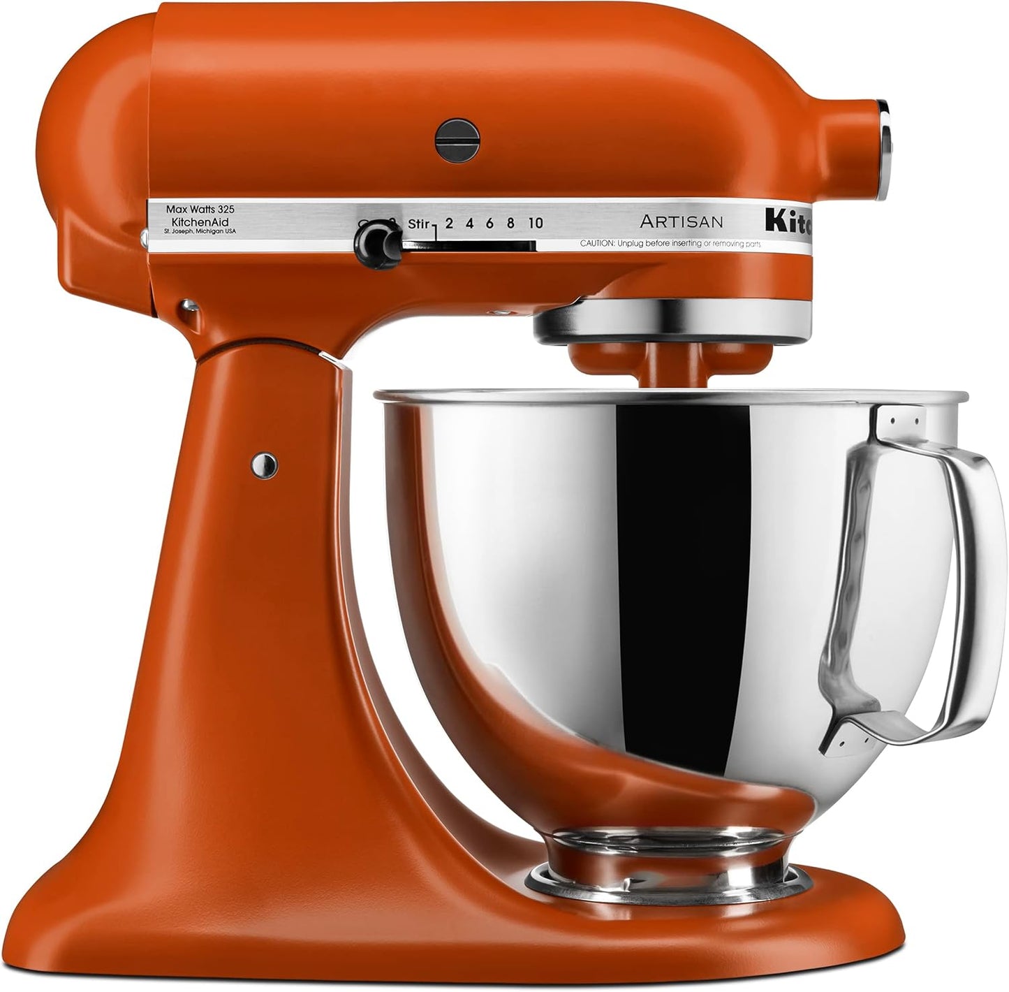 KitchenAid Artisan 5 Qt Tilt-Head Stand Mixer 325W 10-Speed with Flat Beater Dough Hook Wire Whip Pouring Shield 23 lb KSM150PS