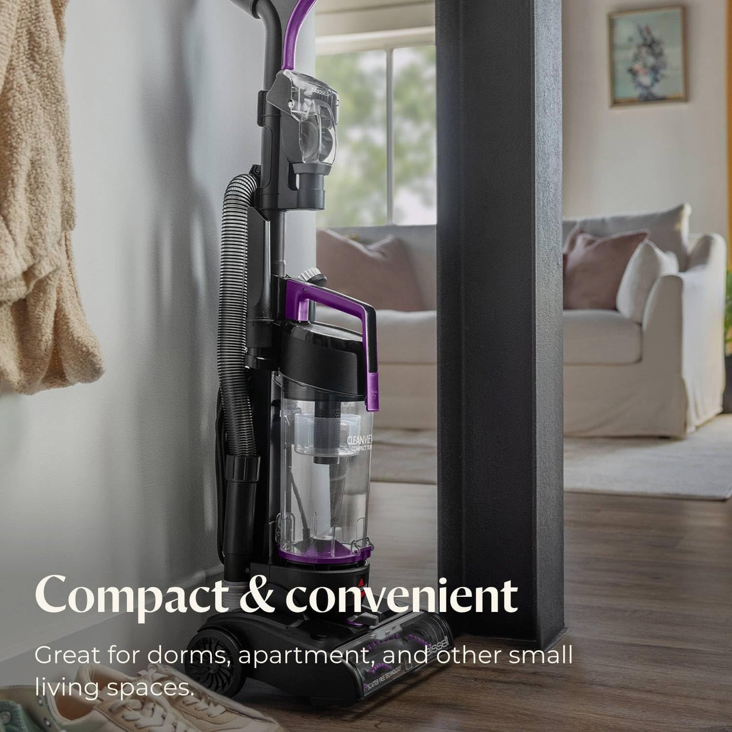 Bissell CleanView Compact Turbo Upright Vacuum Quick Release Wand Scatterfree Technology 1 L Dirt Tank 10.9 lb 3437F