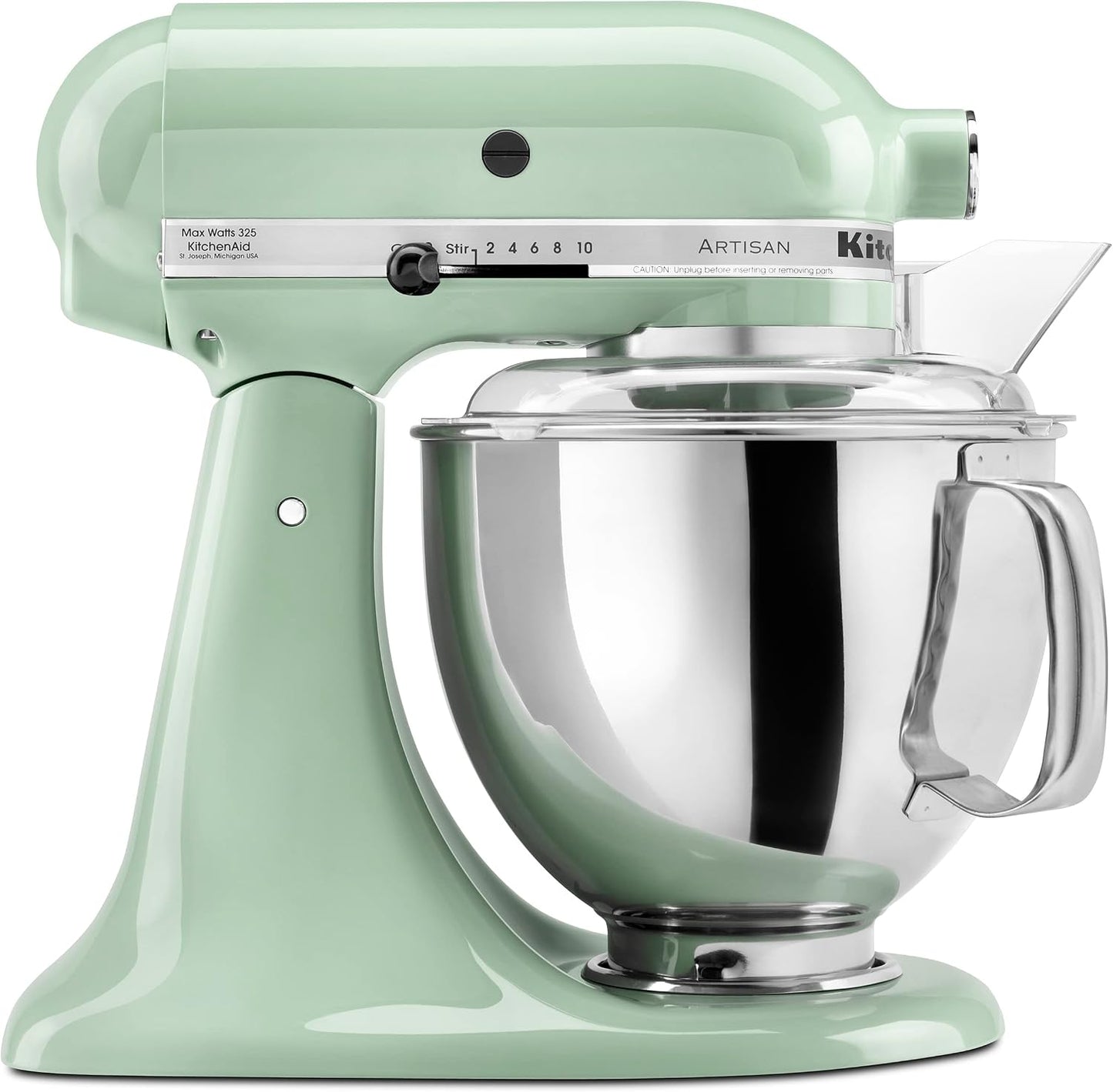 KitchenAid Artisan 5 Qt Tilt-Head Stand Mixer 325W 10-Speed with Flat Beater Dough Hook Wire Whip Pouring Shield 23 lb KSM150PS