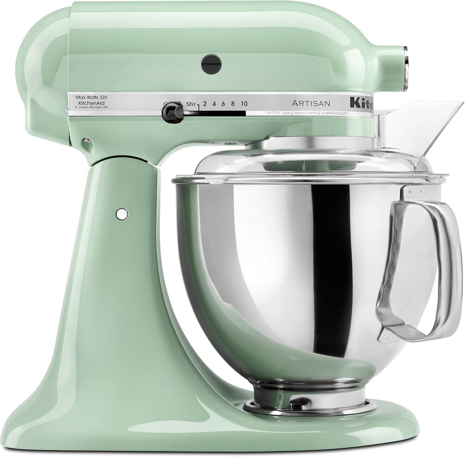 KitchenAid Artisan 5 Qt Tilt-Head Stand Mixer 325W 10-Speed with Flat Beater Dough Hook Wire Whip Pouring Shield 23 lb KSM150PS