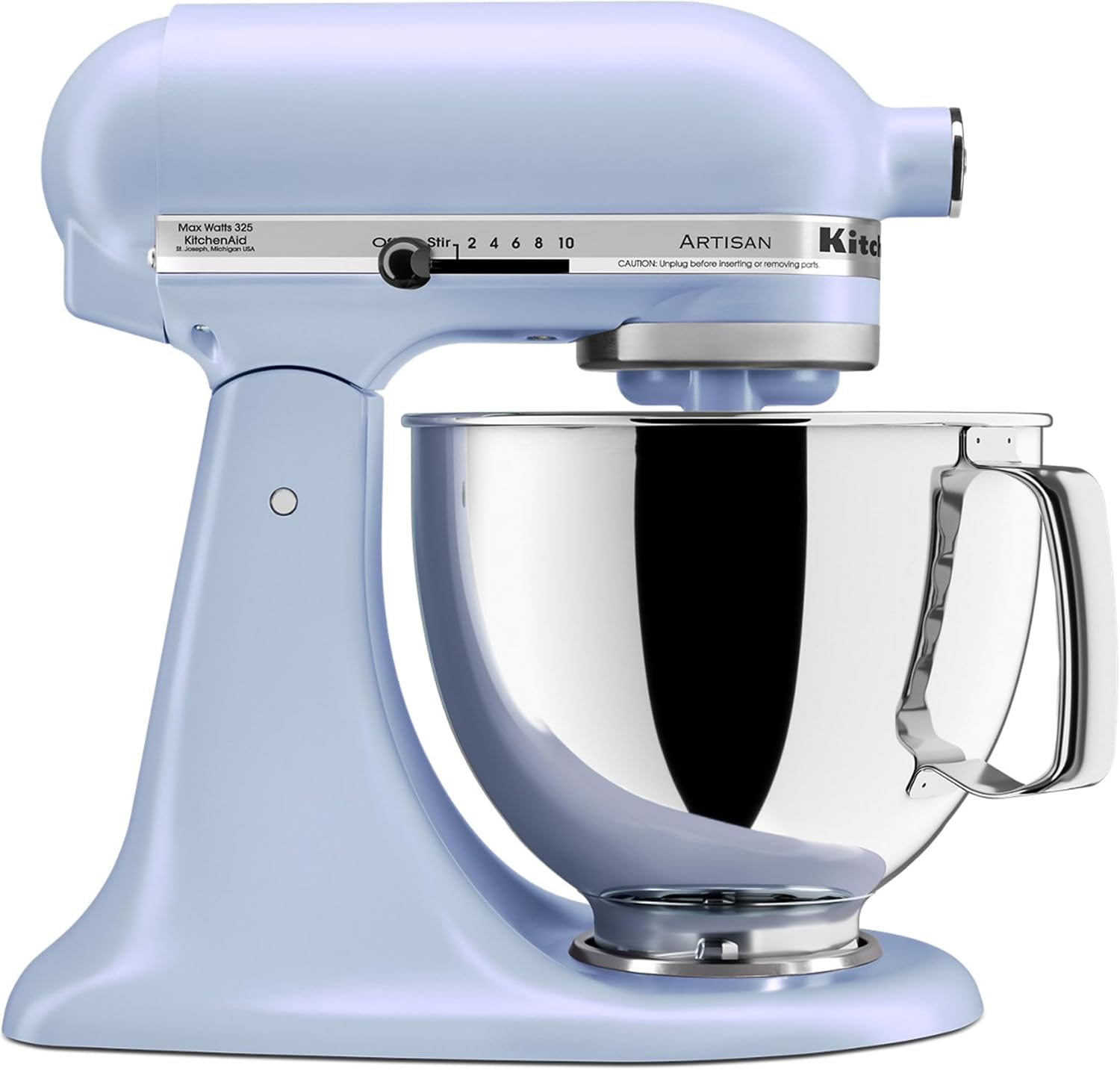 KitchenAid Artisan 5 Qt Tilt-Head Stand Mixer 325W 10-Speed with Flat Beater Dough Hook Wire Whip Pouring Shield 23 lb KSM150PS