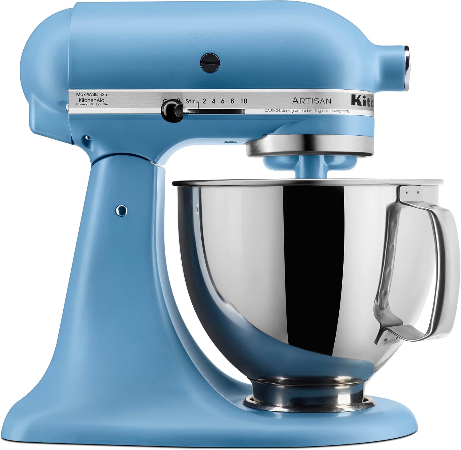 KitchenAid Artisan 5 Qt Tilt-Head Stand Mixer 325W 10-Speed with Flat Beater Dough Hook Wire Whip Pouring Shield 23 lb KSM150PS