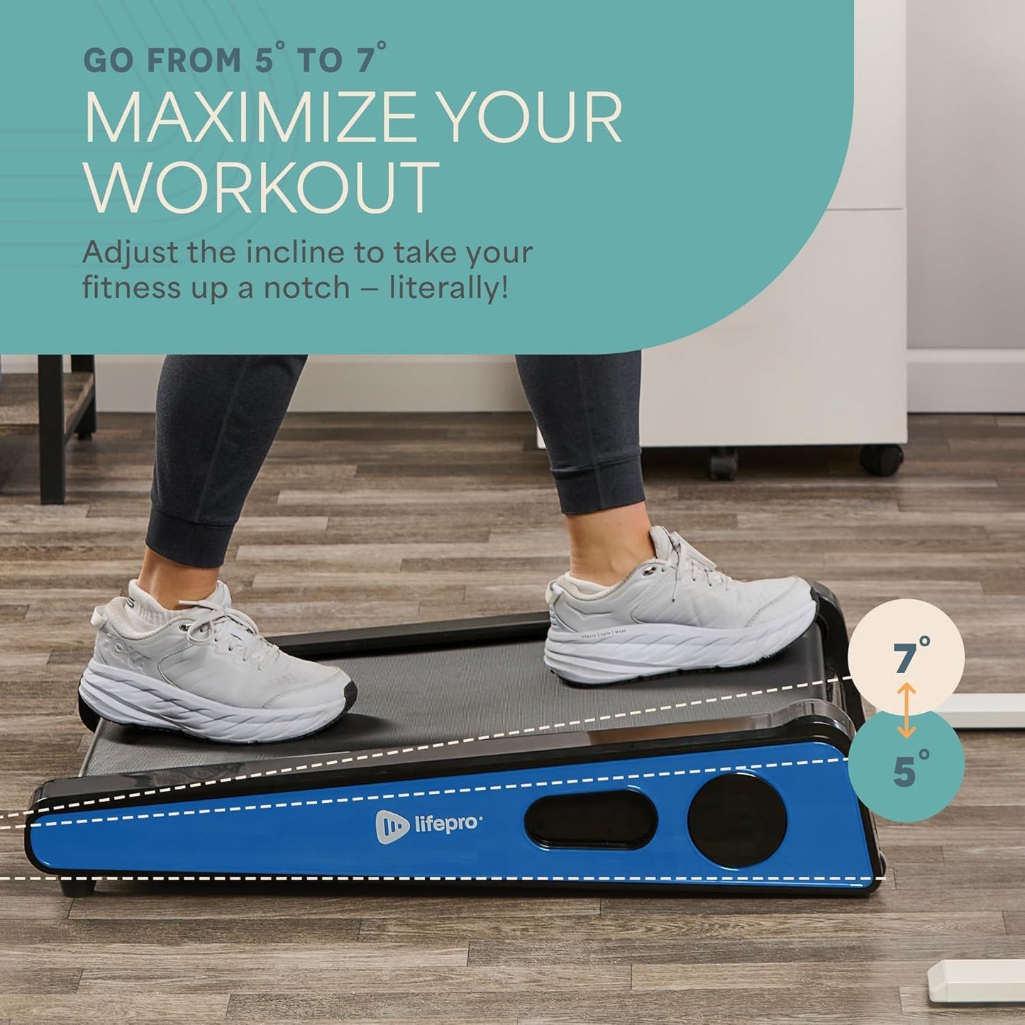 LifePro PacerMini Compact Walking Pad Treadmill with Incline Under Desk Portable Quiet Electric 3 MPH 220 lb Capacity