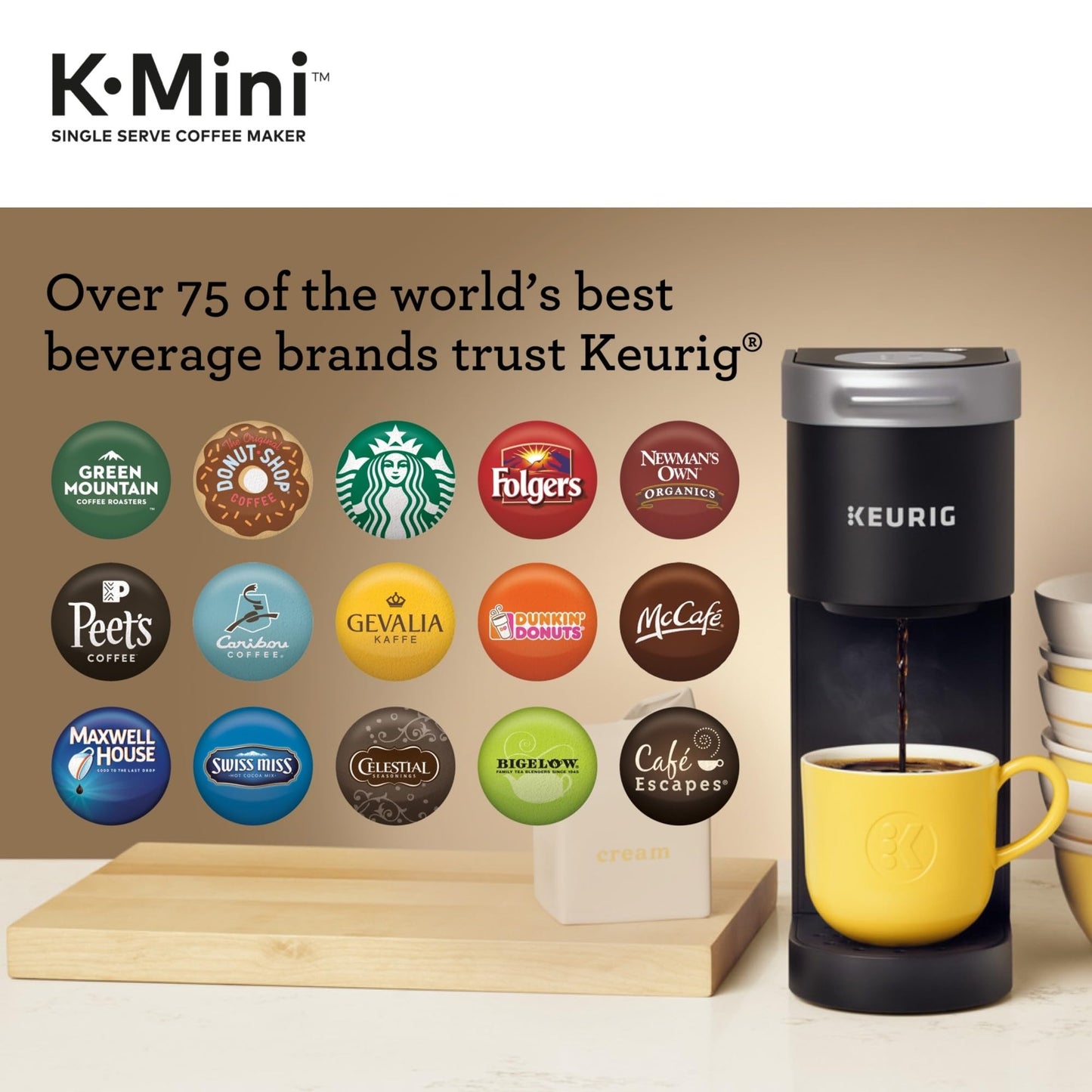 K-Mini Single Serve K-Cup Pod Coffee Maker, 6 to 12oz Brew size