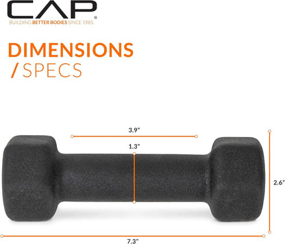 CAP Barbell Neoprene Dumbbell Pair 5 lb Black