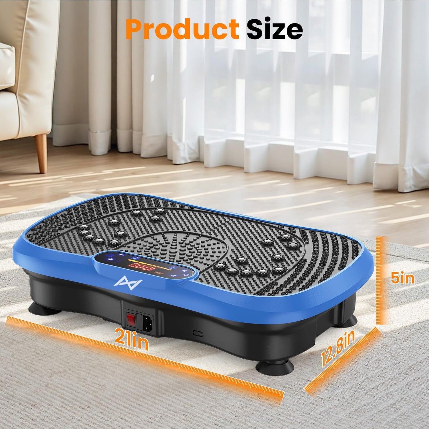 AXV Vibration Plate Exercise Machine 120 Speeds Remote Control Resistance Bands 400 lb Capacity