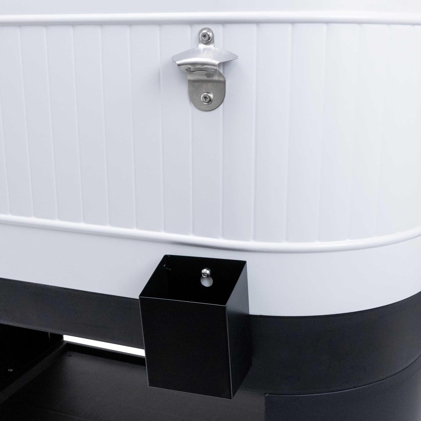 Permasteel Rolling Patio Cooler 120-Quart Outdoor Beverage Ice Chest with Wheels Farmhouse Design