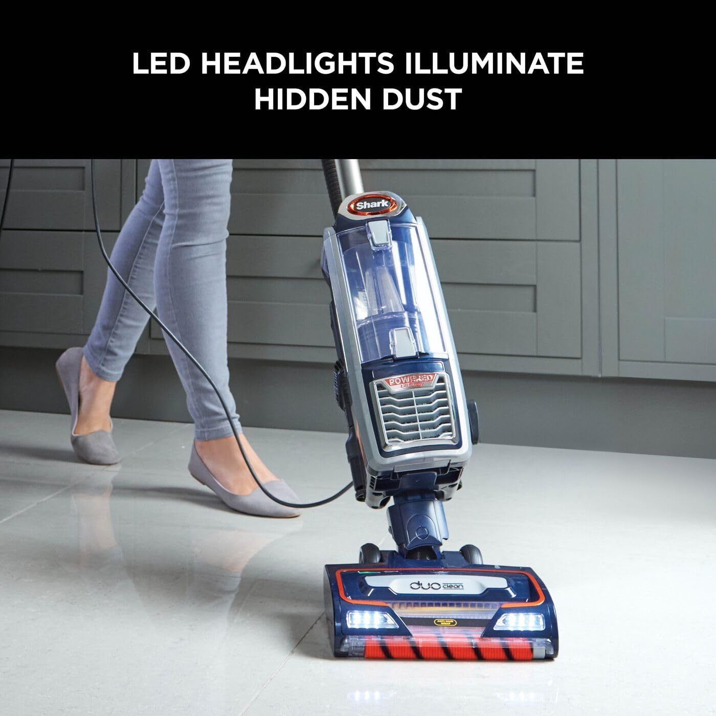 Shark NZ801UKT DuoClean Powered Lift-Away Upright Vacuum Anti Hair Wrap HEPA 0.22 gal Corded 750W 14.3 lb Navy/Orange