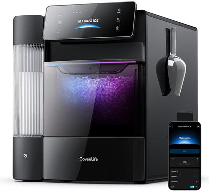GoveeLife Smart Nugget Ice Maker Pro 60 lbs/Day 6-Minute Ice 40dB Ultra-Quiet App Control Self-Cleaning