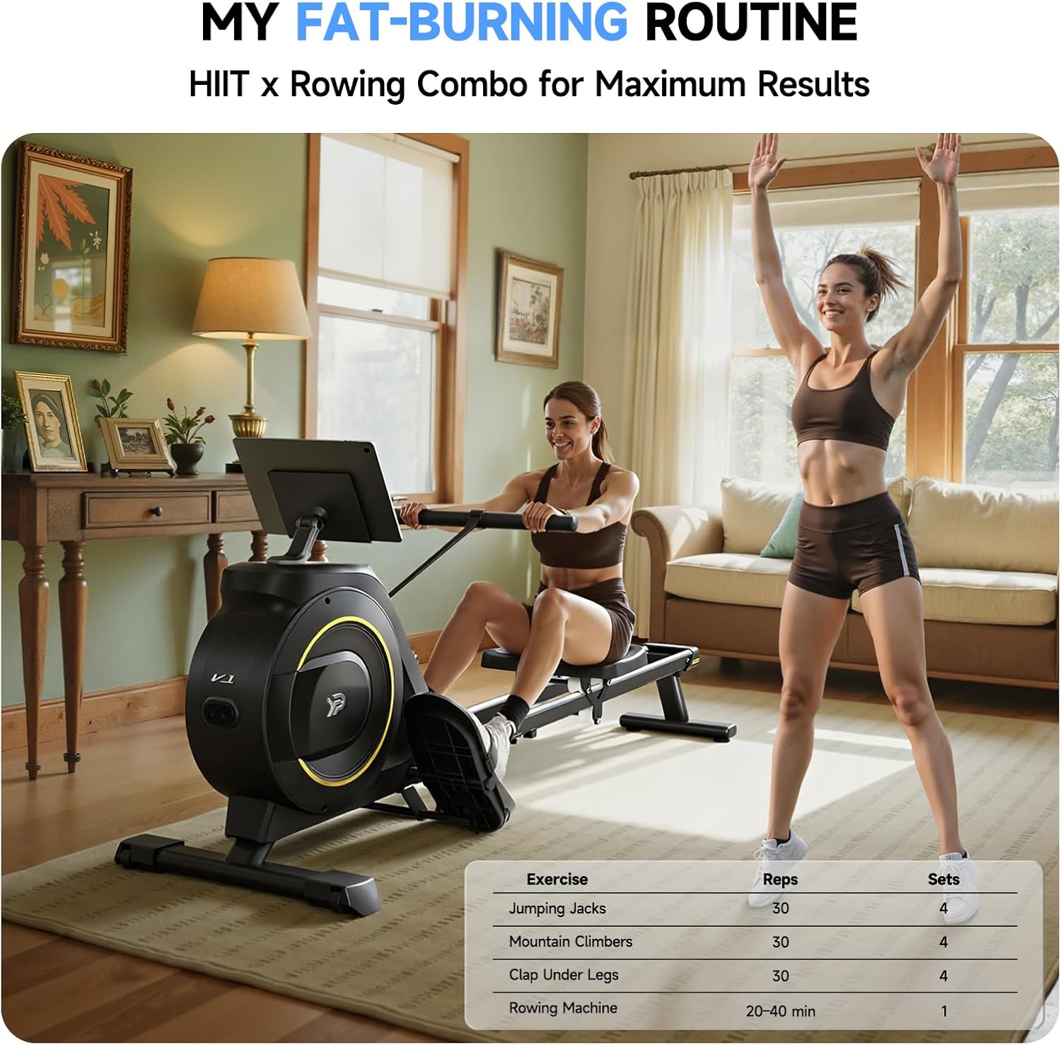 YPOO Magnetic Rowing Machine Foldable 350 lb Capacity 16-Level Silent Resistance Full-Body Cardio Home Gym RM930