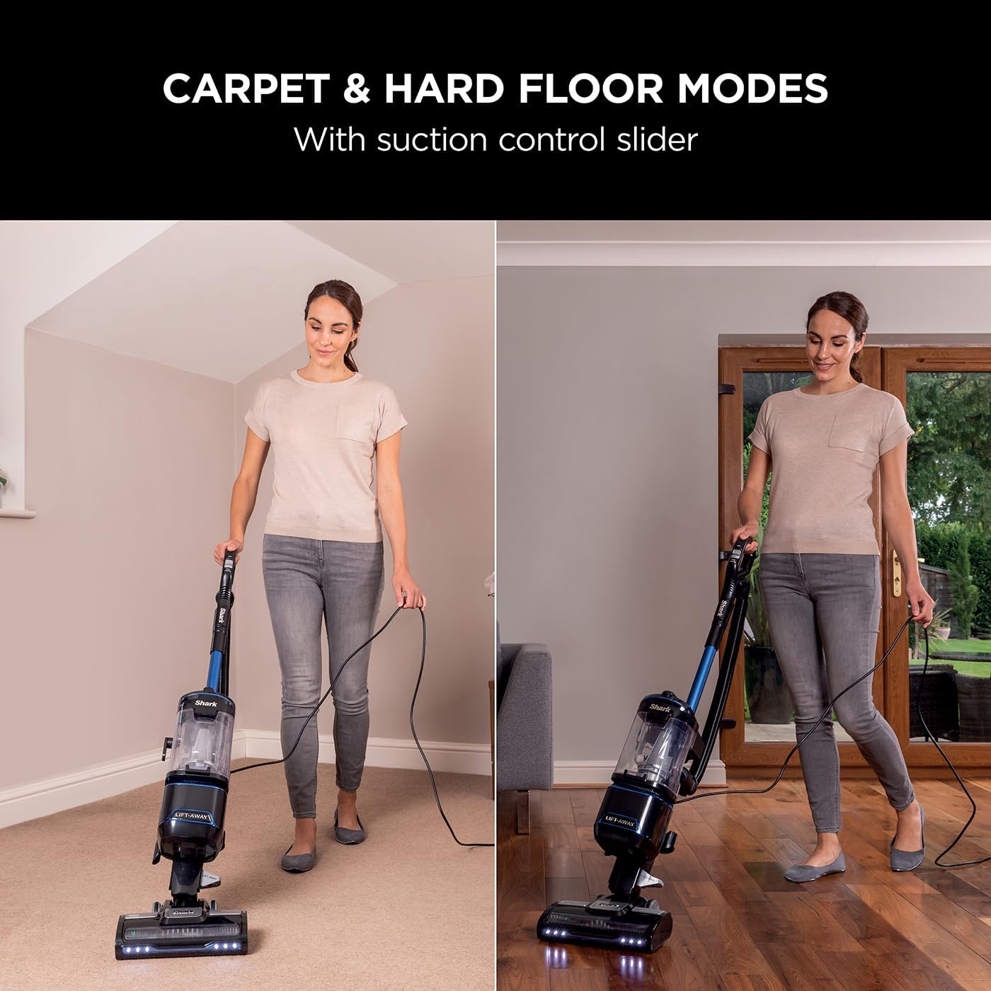 Shark NV602UK Lift-Away Upright Vacuum Anti-Allergen LED Headlights 1.1 L 8m Cord 750W 11.5 lb Blue/Black