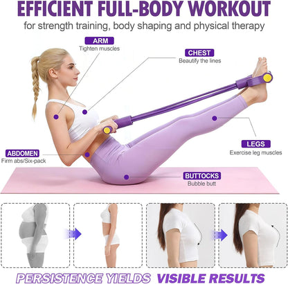 Wysperix 6-Tube Foot Pedal Resistance Band with Handles Multifunction Home Gym Equipment