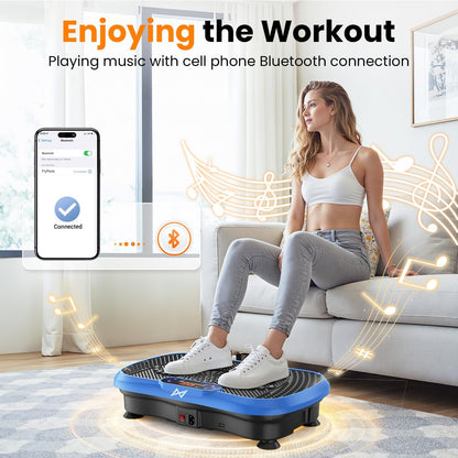 AXV Vibration Plate Exercise Machine Full Body Shaker with Resistance Bands Remote Control 120 Speed Levels 400 lb Capacity