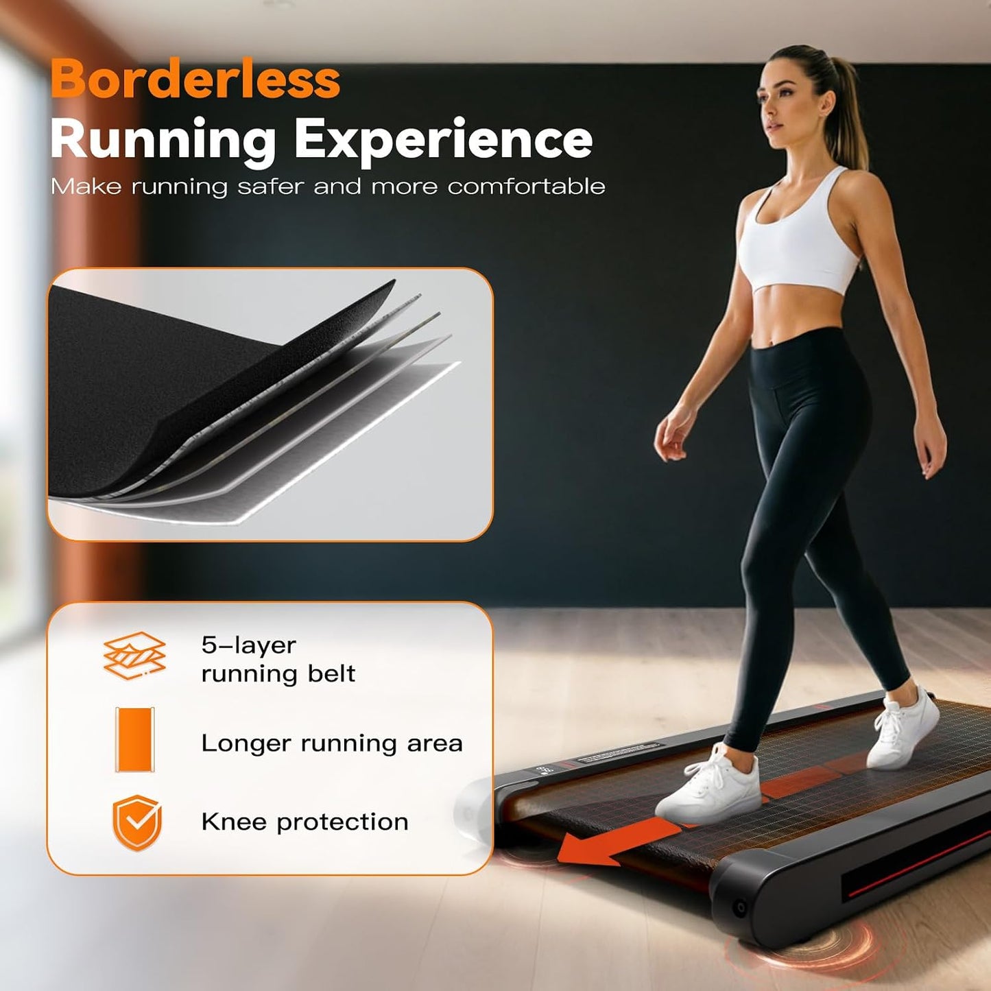 Mahrole 3-in-1 Walking Pad Vibration Plate Portable Under Desk Treadmill 400W