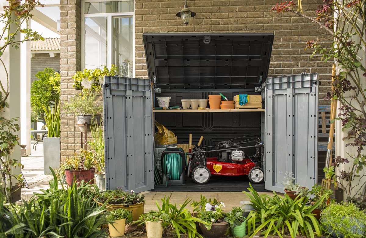 Store It Out Pro Outdoor Garden Furniture Storage Shed Grey