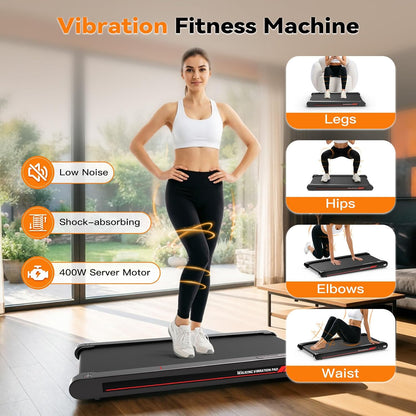 Mahrole 3-in-1 Walking Pad Vibration Plate Portable Under Desk Treadmill 400W