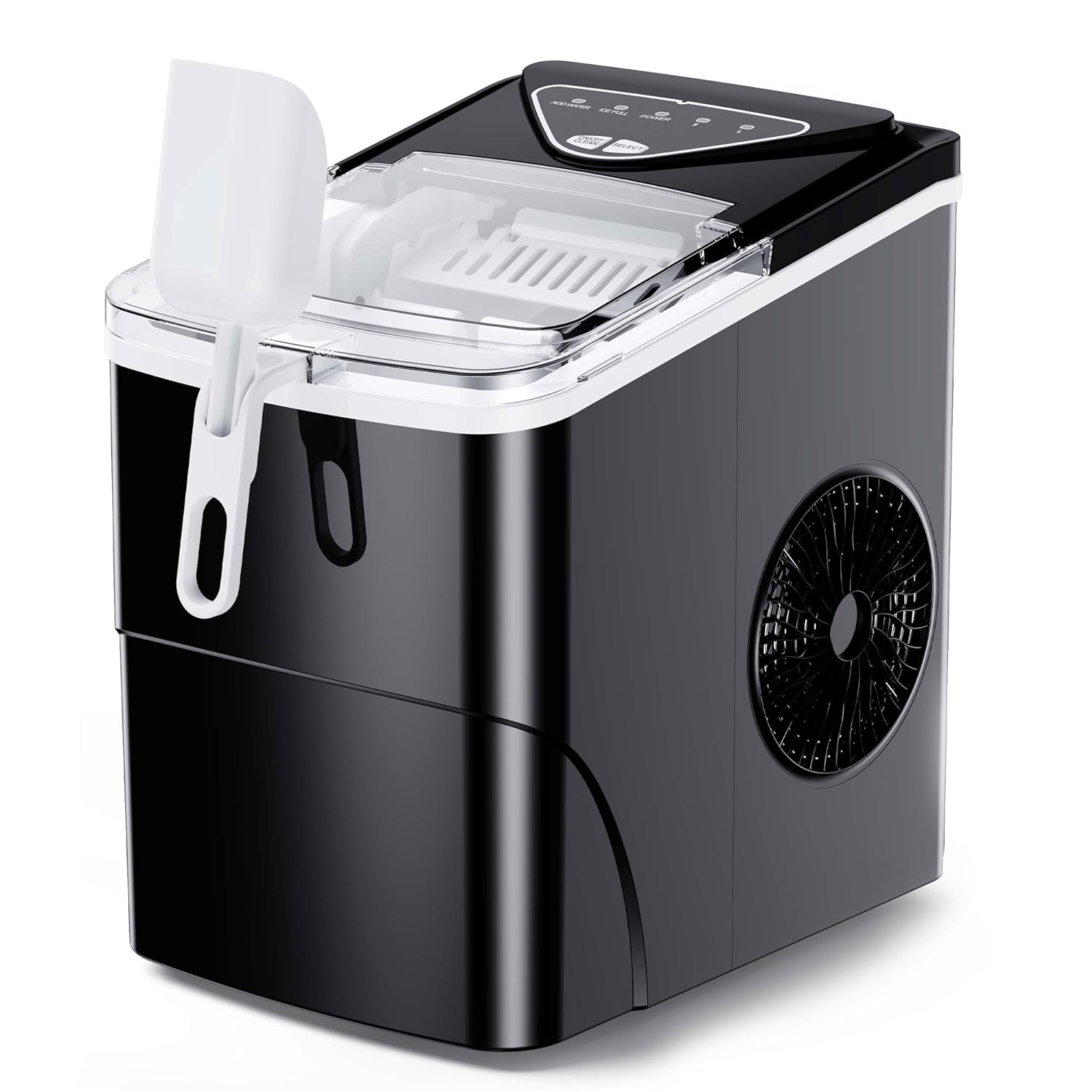 Silonn Nugget Ice Maker Countertop Chewable Pellet Ice Machine Self-Cleaning 36 lbs/Day Portable Black