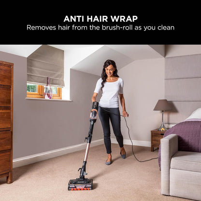 Shark HZ500UKT Corded Stick Vacuum Cleaner Anti Hair Wrap DuoClean Flexology 10m Cord 450W 10.6 lb Rose Gold